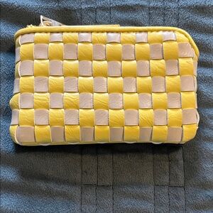 Yellow and Cream Woven Wallet